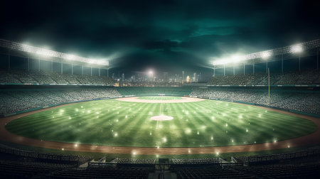 Generative AI light of american stadiumの素材