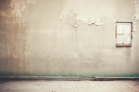 Generative AI Urban background. Empty street wall and pavementの素材