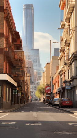 Generative AI Street road. Side view.の素材