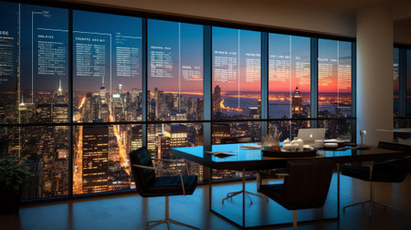 Generative AI Skyscrapers Cityscape Downtown, New York Skyline Buildings. Beautiful Real Estate. Nigの素材