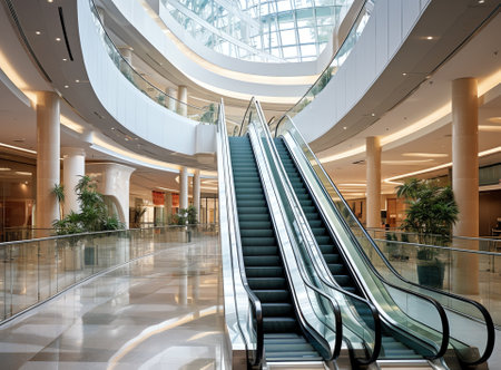 Generative AI interior of a shopping mallの素材