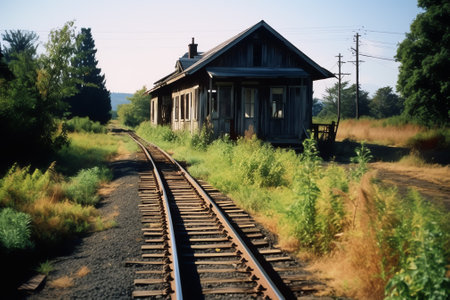 Generative AI Unmanned railway station in Japanの素材