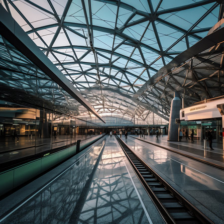 Generative AI 2 December 2022. Bangkok, Thailand. Empty train station in early morning at Bangsue stの素材