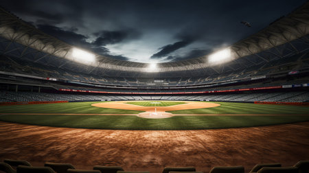 Generative AI baseball stadium 3d renderingの素材