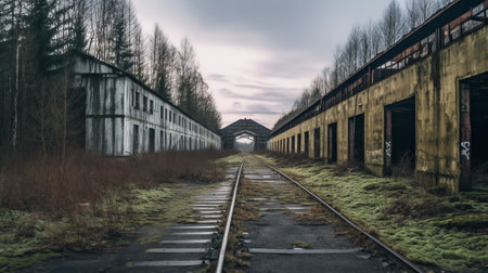 Generative AI the abandoned train station at Llanilar, on the disused Carmarthen line which is now aの素材