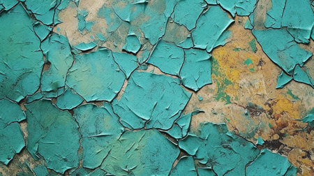 Generative AI Blue and green lines painted on concreteの素材