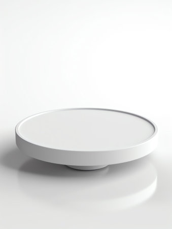 Generative AI 3D render blank empty white wooden tray table with edge for beauty or health product dの素材
