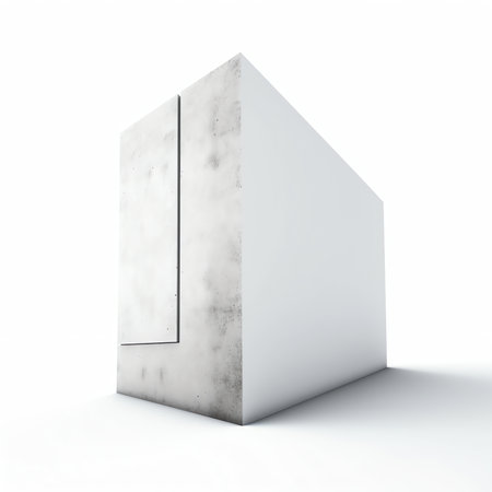 Generative AI Empty space of Side view concrete walkway or footpath on white background. (Clipping pの素材