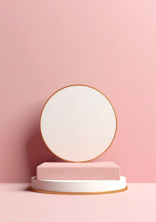Generative AI Abstract pink product minimal corner room background or modern podium stage pedestal pの素材