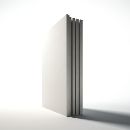 Generative AI Empty space of Side view concrete walkway or footpath on white background. (Clipping pの素材