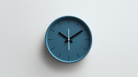 Generative AI wall clock and blue seatsの素材