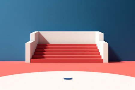 Generative AI Empty baseball stadium 3 dimensional render verticalの素材