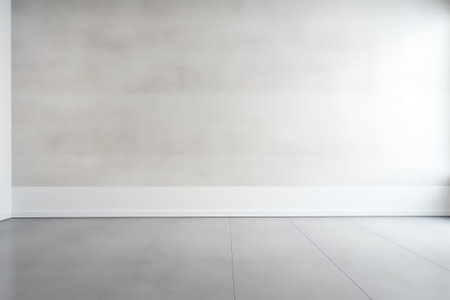 Generative AI Abstract blank white space of empty white room with white concrete walls. Modern whiteの素材