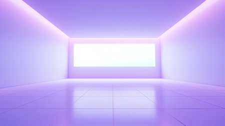 Generative AI Room lilac ombre empty background. Wall and floor abstract texture. Studio blurred 3dの素材