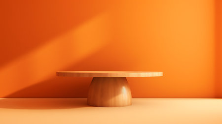 Generative AI Abstract luxury vintage orange gradient background look like sun and empty studio roomの素材