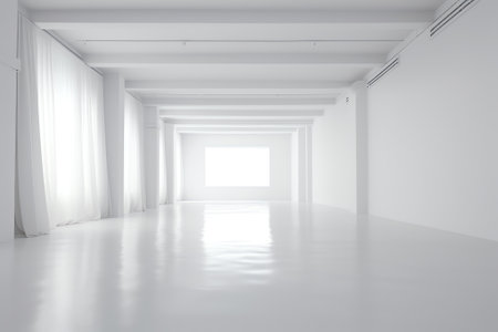 Generative AI Empty white roomの素材