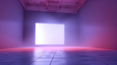 Generative AI Room lilac ombre empty background. Wall and floor abstract texture. Studio blurred 3dの素材