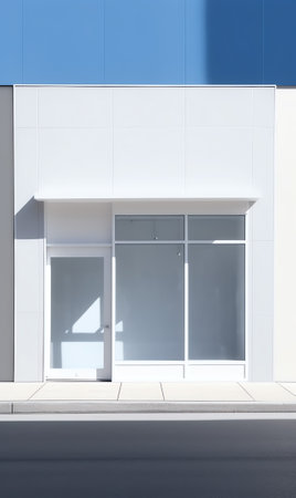 Generative AI Modern Empty Store Front with Big Windowの素材