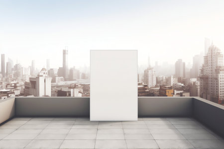 Generative AI Empty concrete embankment on the background of beautiful San Francisco skyline at daytの素材