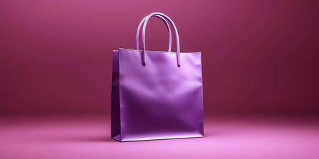 Generative AI Shopping bags on purple background. Business and online shopping concept. 3D illustratの素材