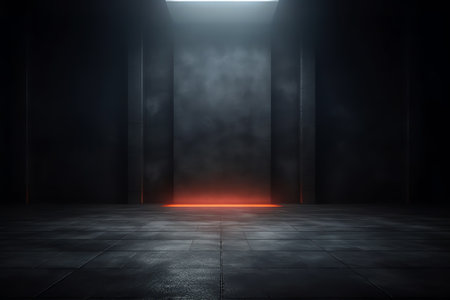 Generative AI Dark street, asphalt abstract dark background, empty dark scene, neon light, spotlightの素材