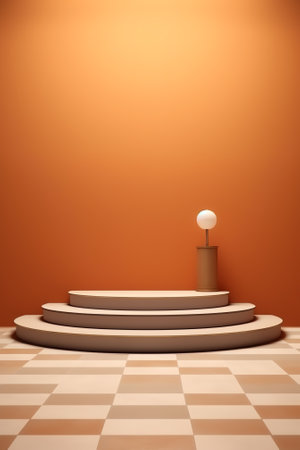 Generative AI Background rendering with podium and wall scene abstract background. 3D illustration,の素材