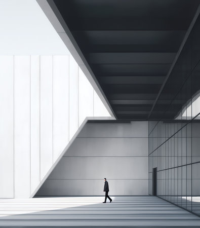 Generative AI Empty Square By Modern Architectures, Pedestrian Bridgeの素材