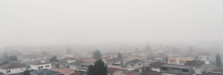 Generative AI Aerial view of buildings and empty streets due to coronavirus pandemic in Delhi, Indiaの素材