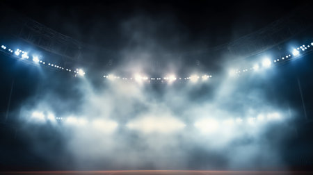 Generative AI Stadium lights. Vector illustration.の素材