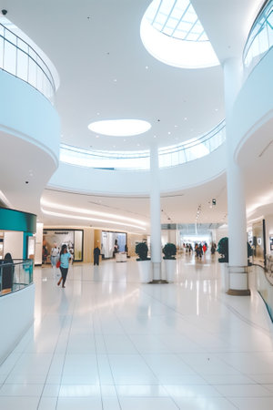 Generative AI modern hall inside shopping mallの素材