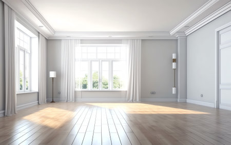 Generative AI Empty interior room 3d illustrationの素材