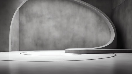 Generative AI Empty dark gray room with gradient gray abstract background for display your productの素材