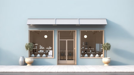 Generative AI Shopfront with large windowsの素材