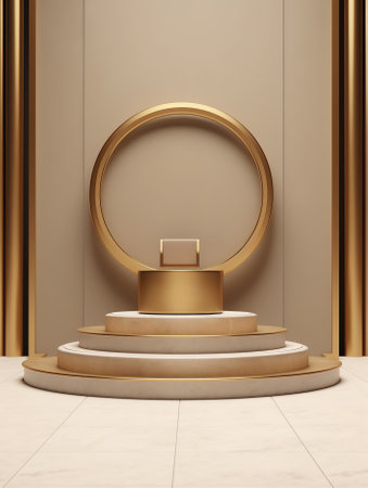 Generative AI Luxury Gold Studio well use as background, layout and presentation.の素材