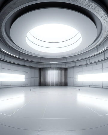 Generative AI Dark Cinematic Futuristic Modern Garage Showroom Tunnel Corridor Concrete Metal Grungeの素材