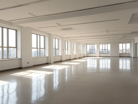 Generative AI Empty Business Center in Madrid, Spain COVID-19 Quarantineの素材
