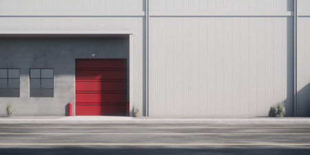 Generative AI For Lease Red Letters with White Background on the Front Window of an empty Store. Empの素材