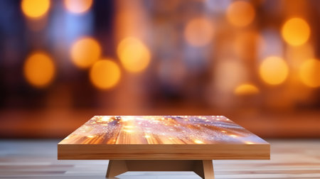 Generative AI Corner table background of free space for your decoration and blurred home interior wiの素材