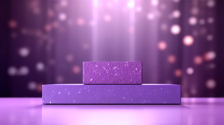 Generative AI Vector,Empty vivid purple color studio table room background ,product display with copの素材