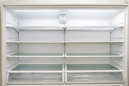 Generative AI PENANG, MALAYSIA - OCT 08, 2020: Empty shelf on one of the product in AEON Jusco hyperの素材