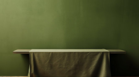 Generative AI table and brown wallの素材