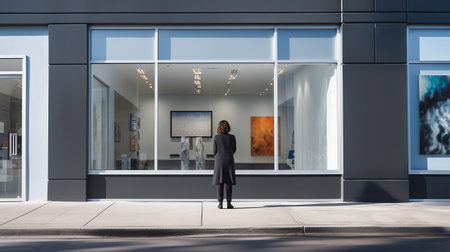 Generative AI Empty businesses storefront on Market street in downtown- San Francisco, California, Uの素材