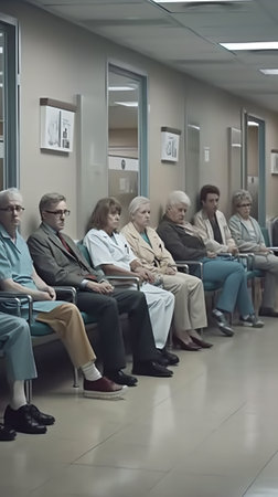 Generative AI Waiting in the waiting room while watching tvの素材