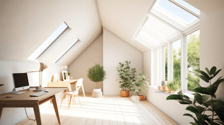 Generative AI sunny white loftの素材