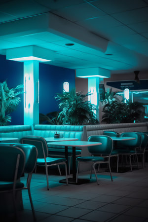 Generative AI interior of modern restaurantの素材