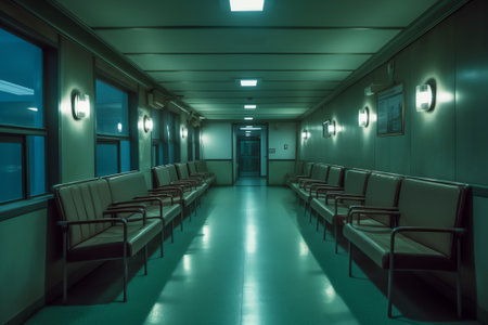 Generative AI Empty nurses station in a hospital.の素材