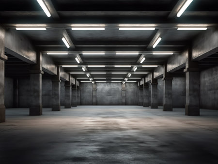 Generative AI Modern industrial loft style empty room with concrete suface 3d render,there are blackの素材