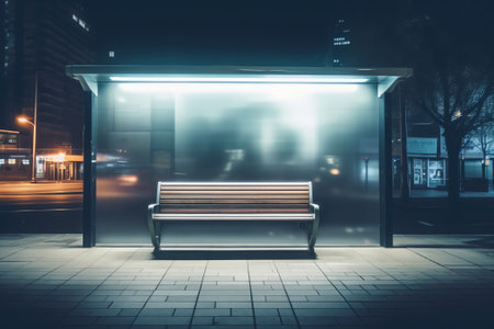 Generative AI Outdoor empty passenger seat at train stationの素材