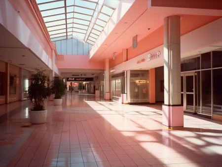 Generative AI Empty shopping Mall interior.の素材