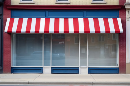 Generative AI An empty storefront of shopの素材